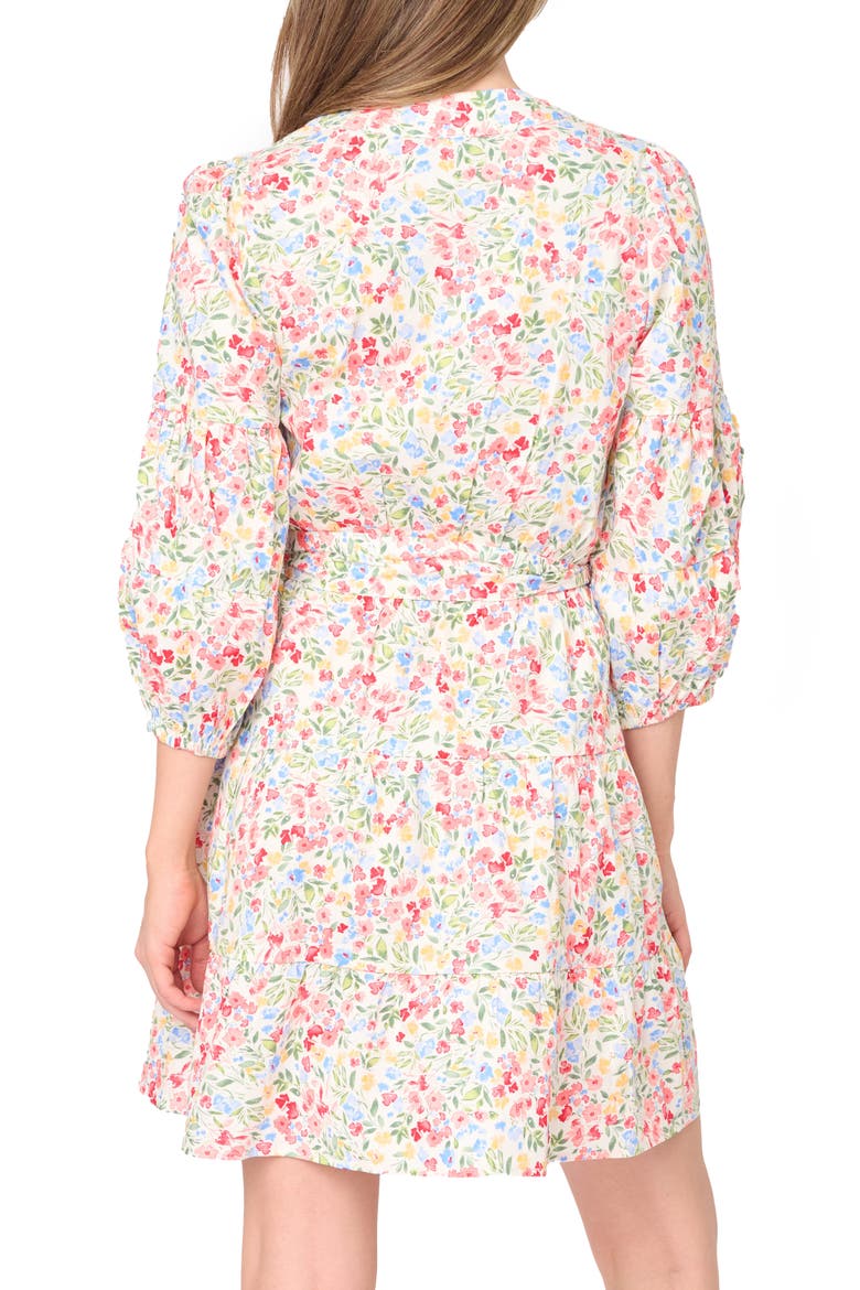 Harper Floral Poplin Faux Wrap Dress, Alternate, color, WILD BOUQUET
