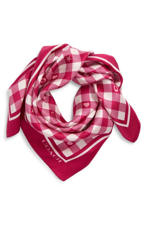 Gingham Play Silk Scarf