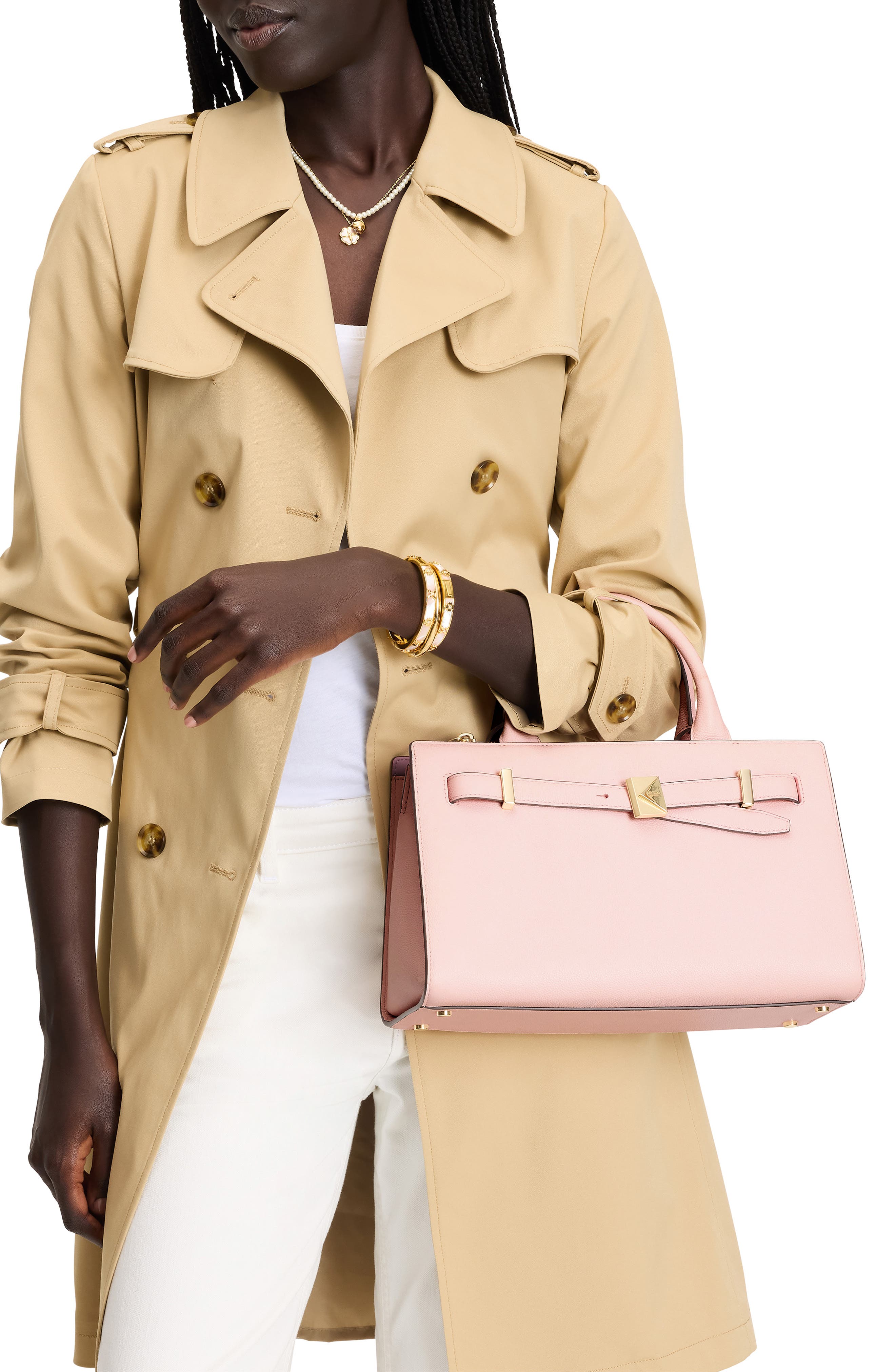 Kate Spade New York deco colorblock pebble leather satchel, Alternate, color, 