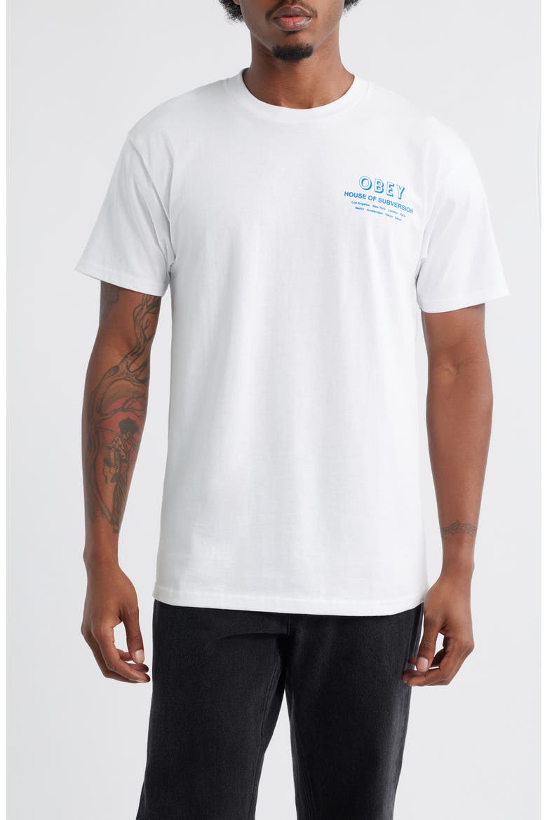 House of Subversion Graphic T-Shirt, Main, color, WHITE