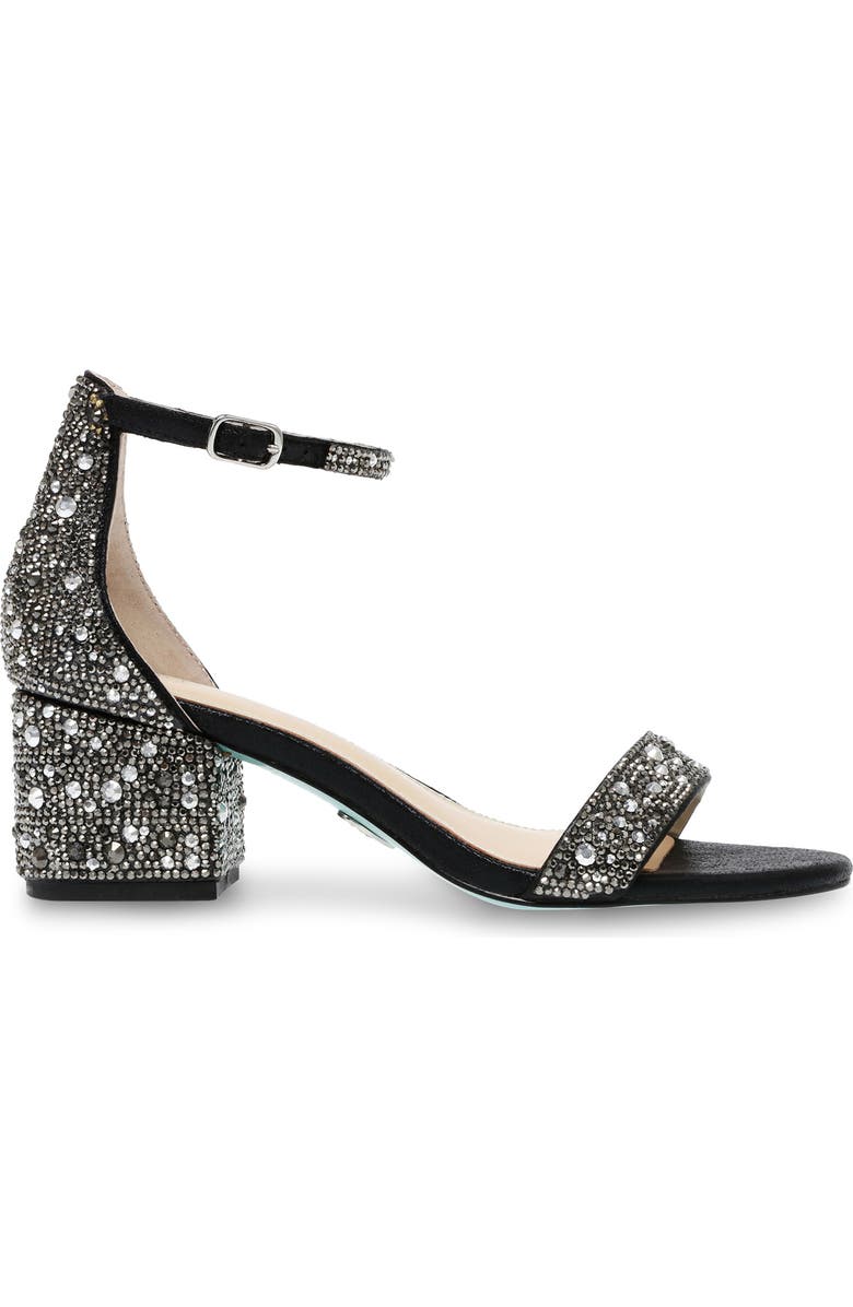 Betsey Johnson Mari Crystal Ankle Strap Sandal, Alternate, color,
