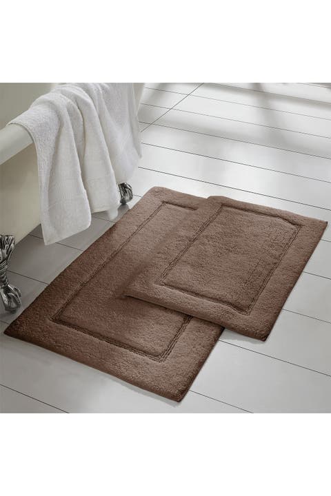 Solid Loop Non-Slip Bath Mat 2-Piece Set