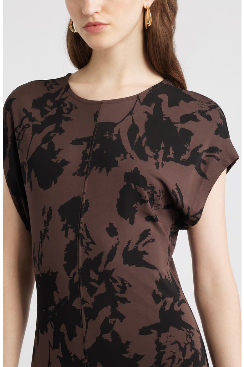 Dolman Sleeve Maxi Dress, Alternate, color, BROWN COFFEE CHAR FLORAL