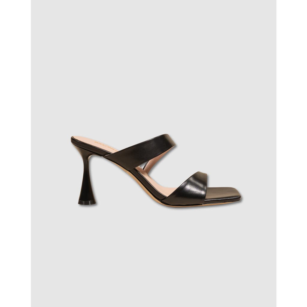 Mi/mai Tara Square Toe High Heel Mule In Black