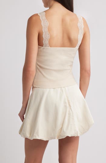 Raven Lace Trim Rib Tank