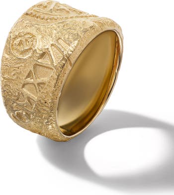 David Yurman Shipwreck Ring Men's Shipwreck Cigar Band Ring In 18K