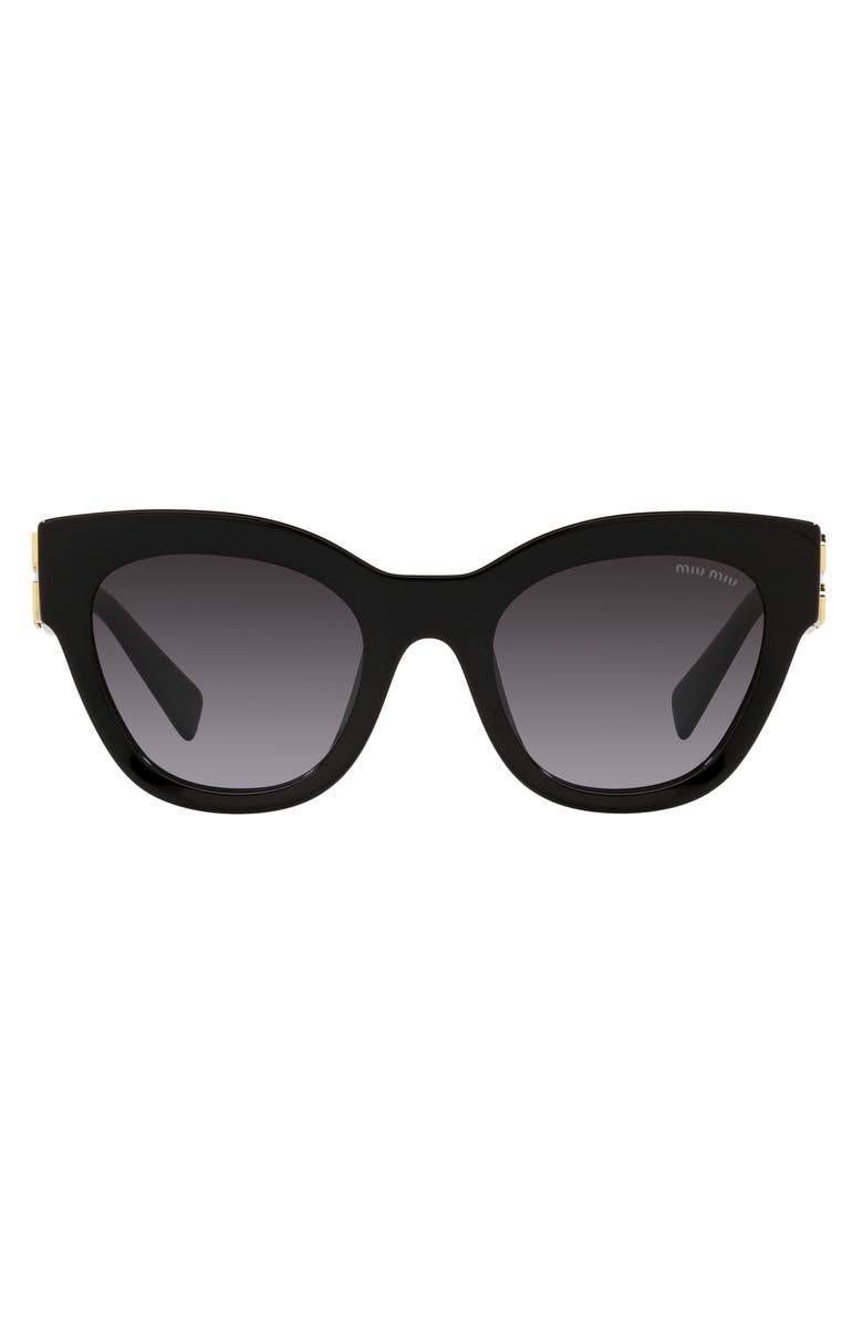 Miu Miu 51mm Gradient Square Sunglasses, Alternate, color, Black