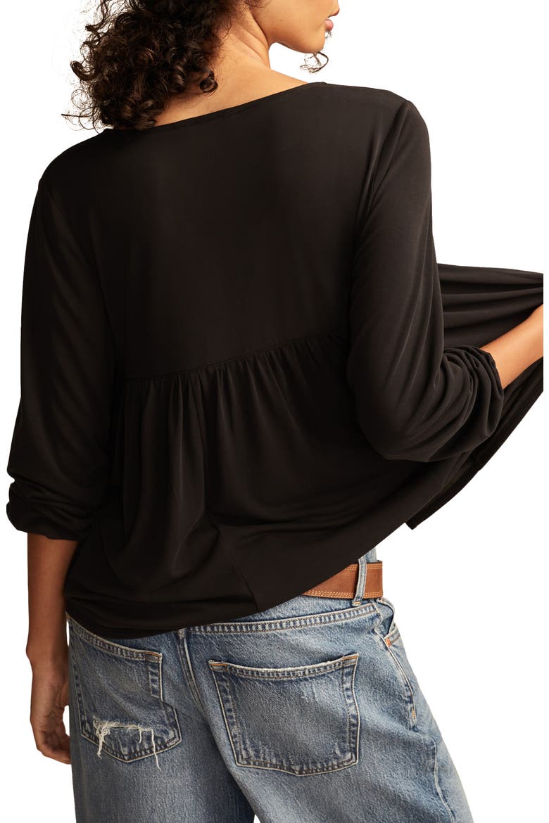 Button & Loop Top, Alternate, color, JET BLACK