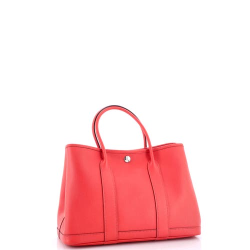 Pre-owned Hermes Hermes Garden Party Tote Leather 30 In Red
