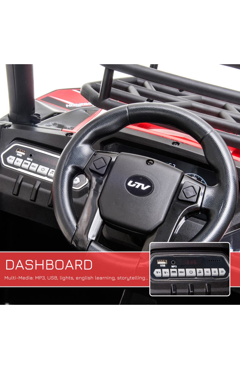 Aosom 12V Kids UTV with Remote Control, Suspension System, Alternate, color, Red