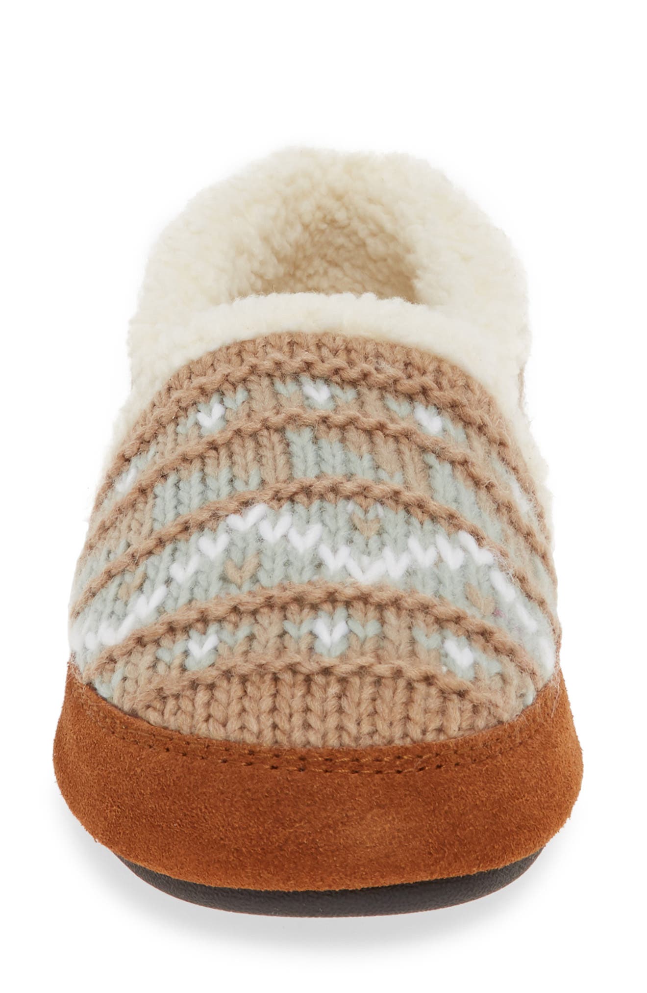 Nordic Faux Fur Moc Slipper, Alternate, color, NORDIC OATMEAL HEATHER KNIT