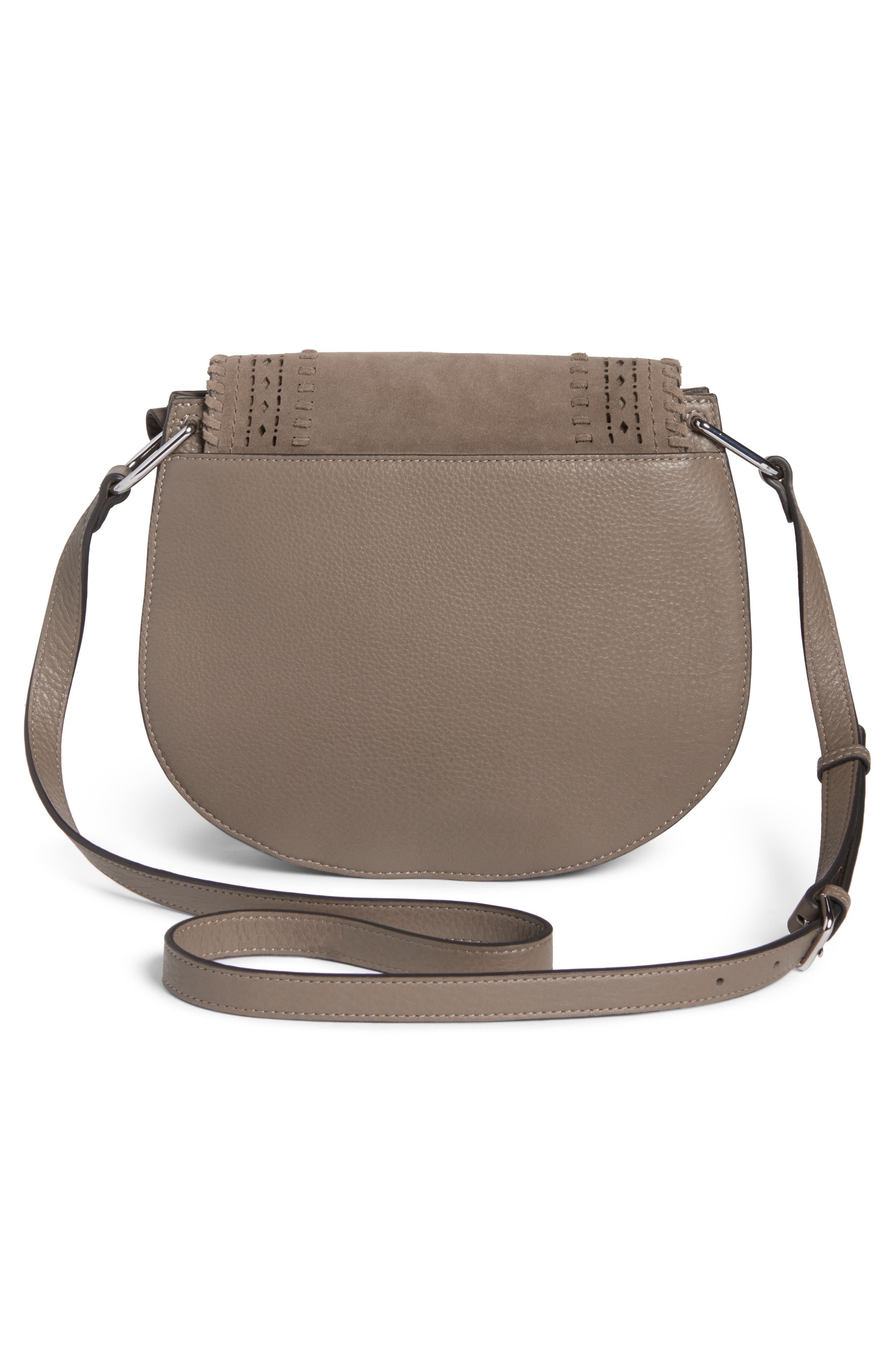 Vince Camuto Kirie Suede & Leather Crossbody Saddle Bag, Alternate, color, 