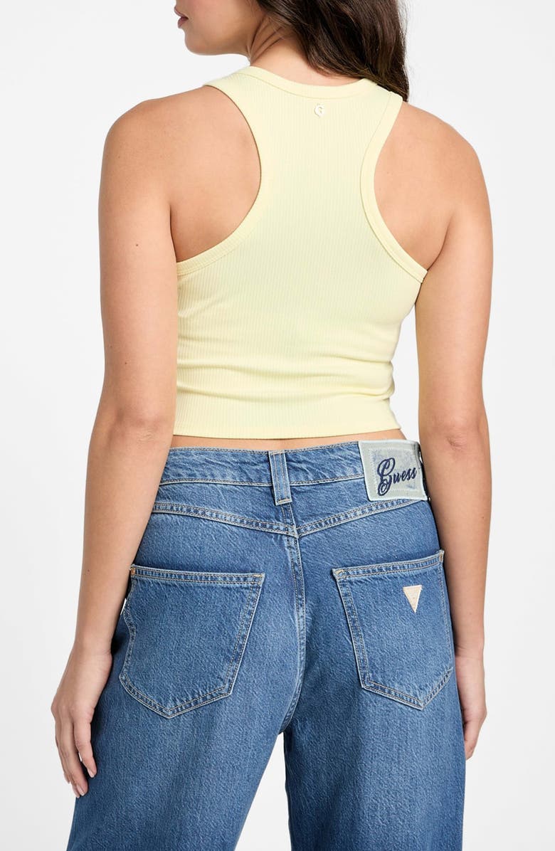 GUESS Minka Racerback Rib Tank, Alternate, color, Cotton Yellow