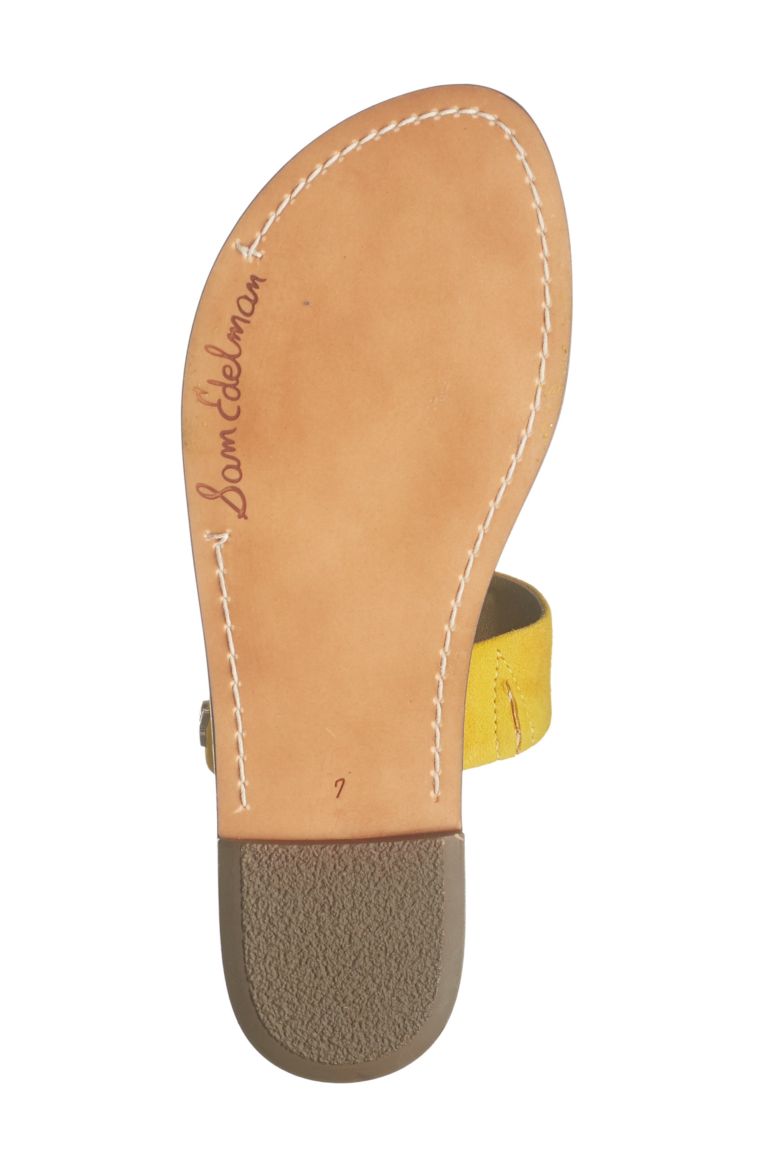 Gala Two Strap Slide Sandal, Alternate, color, GOLD YELLOW SUEDE
