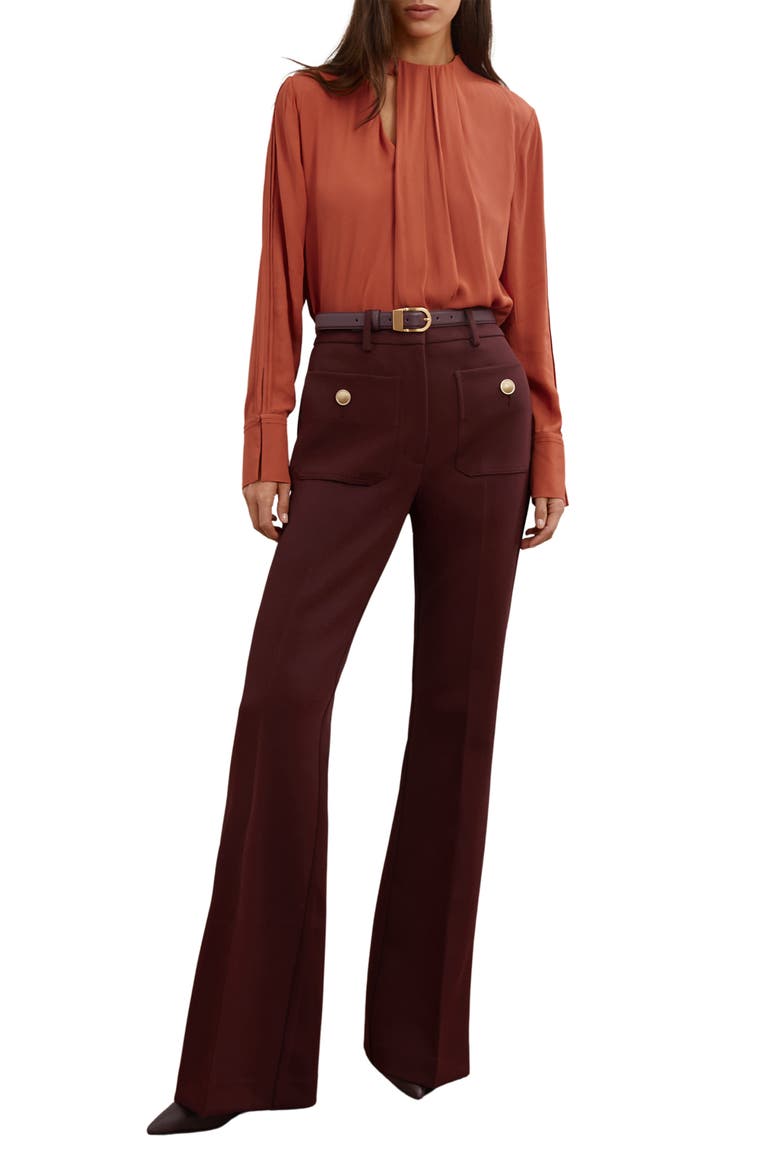 Marta Drape Cutout Crepe Top, Alternate, color, COPPER