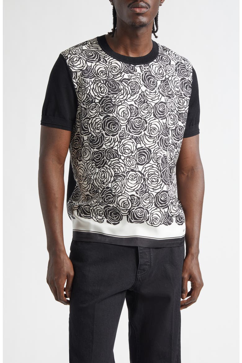 Rose Print, Main, color, BLACK/ IVORY