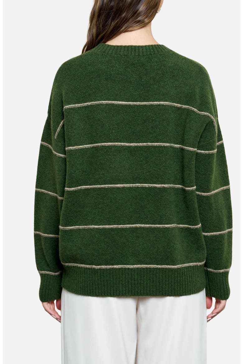 Stripe Crewneck Sweater, Alternate, color, HUNTER GREEN