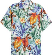 Tommy Bahama Fleur de Lune Print Short Sleeve Silk Button-Up Shirt