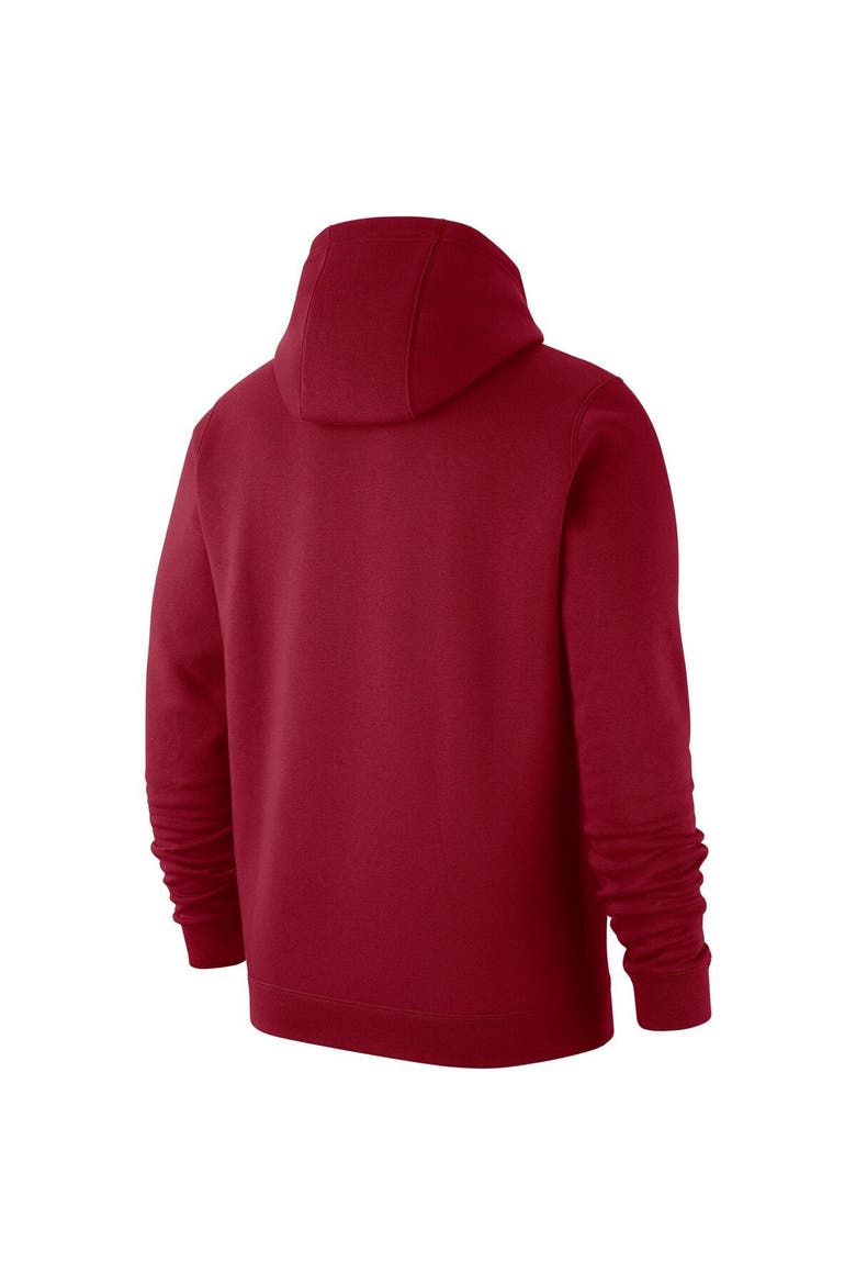 Men's Nike Crimson Washington State Cougars Basketball Icon Club Fleece Pullover Hoodie, Alternate, color, Crimson
