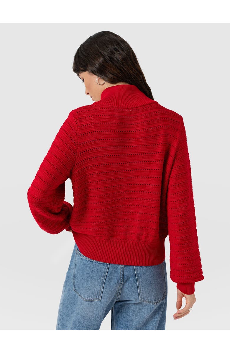 Saint + Sofia Ester Quarter Zip Knit, Alternate, color, Red