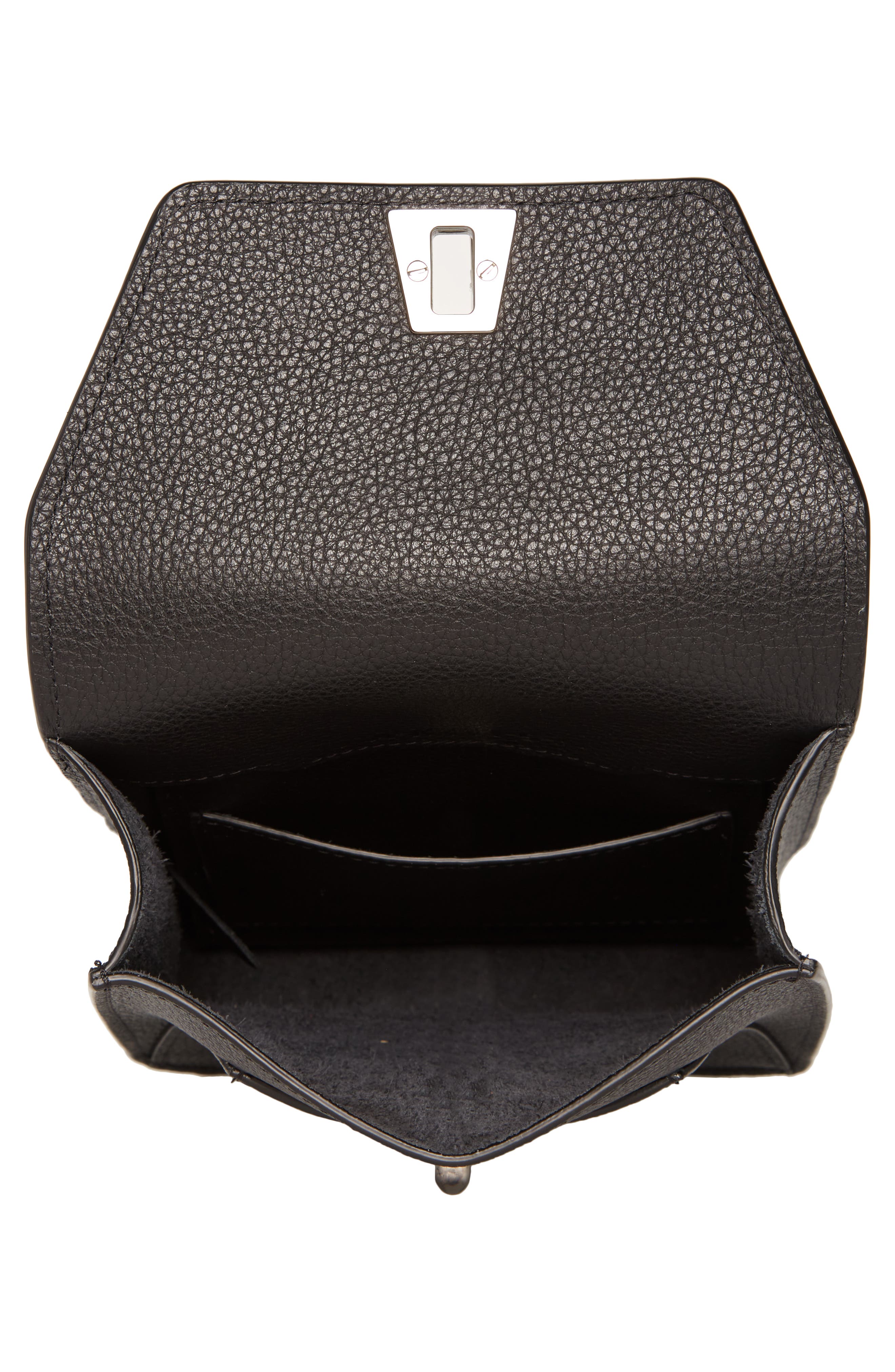 Akris Mini Anouk Leather Crossbody Bag, Alternate, color, Black