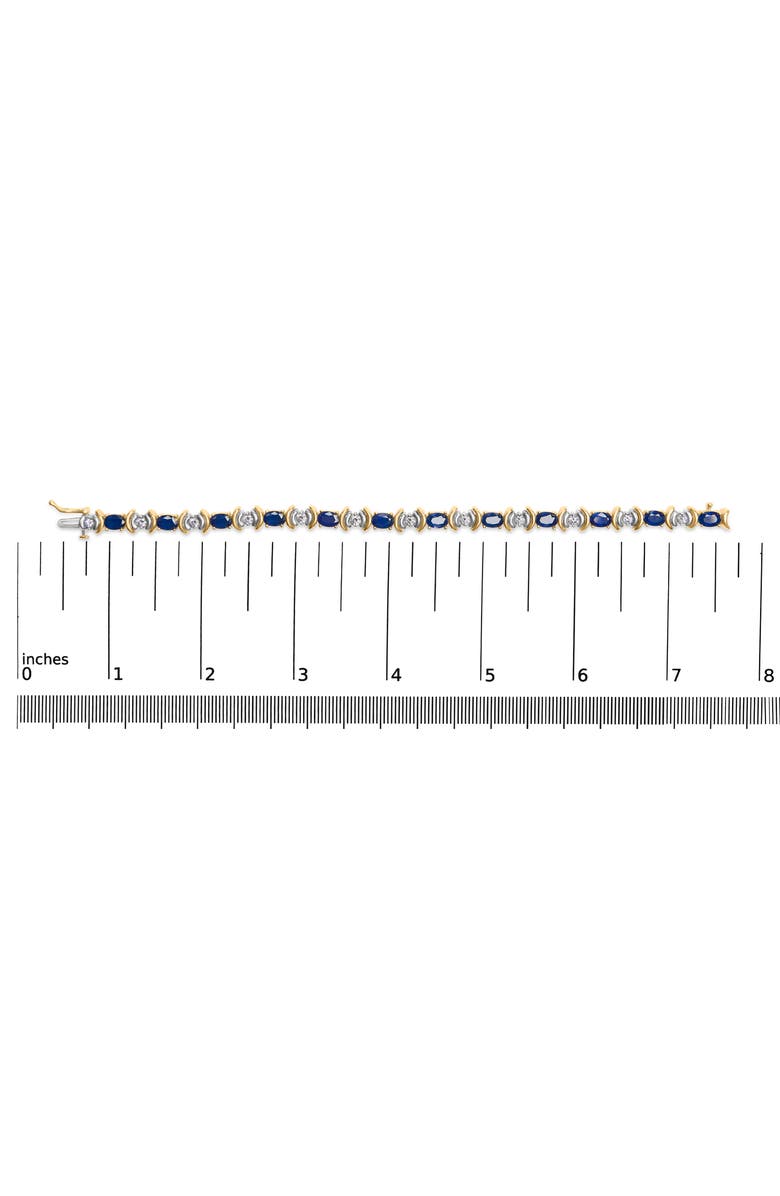 Haus of Brilliance 14K Gold 1.0 Ct Diamond & 6 1/2 Cttw Sapphire Link Bracelet, Alternate, color, Yellow