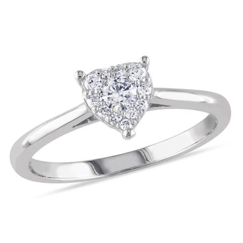 Diamond Heart Solitaire Ring 10k