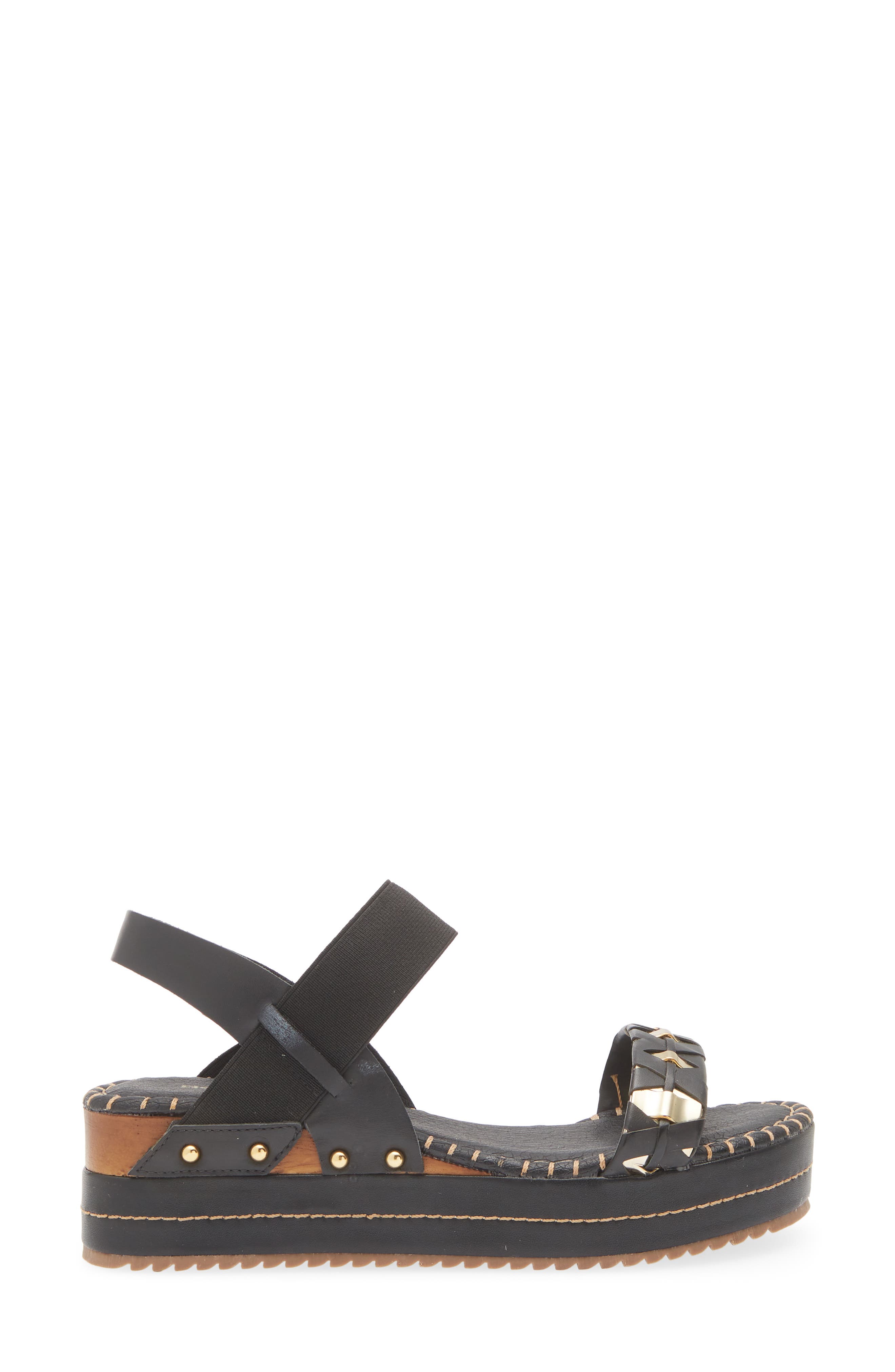 Bottero Melinda Slingback Platform Wedge Sandal, Alternate, color, Preto