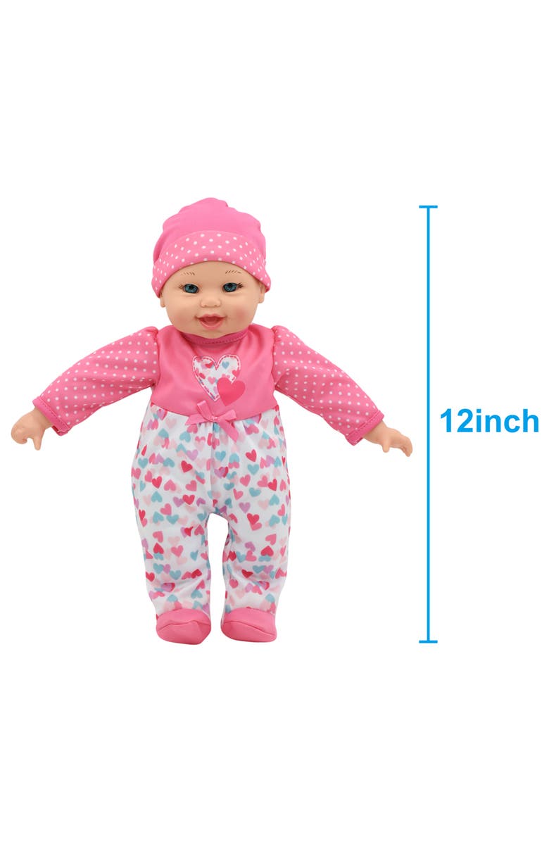 Little Darlings 12" Talking Twins Dolls Pink, Teal, Hearts, Alternate, color, Multicolored