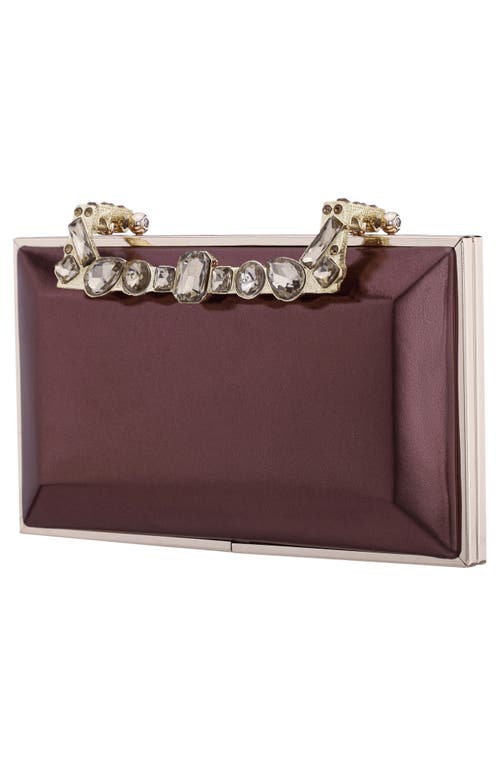 Nina Boujee Crystal Lace Clutch In Brown