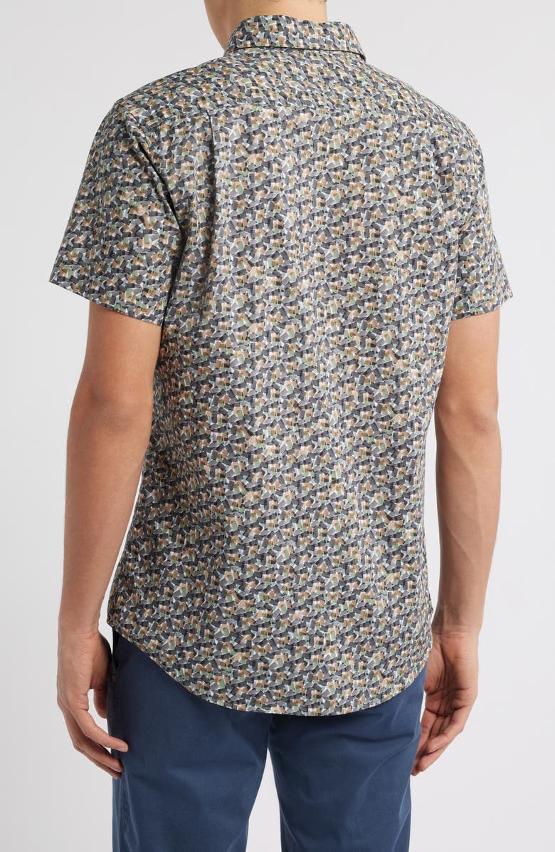 Rodd & Gunn Fox Glacier Sports Fit Short Sleeve Cotton Button-Up Shirt, Alternate, color, Olive