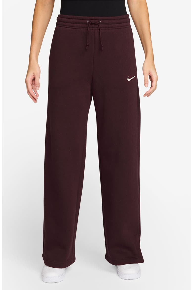 Sportswear Phoenix High Waist Wide Leg Sweatpants, Main, color, BURGUNDY CRUSH/ SAIL
