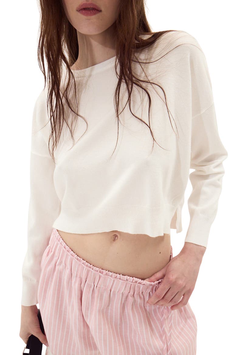 Polly Crewneck Sweater, Main, color, PEARL