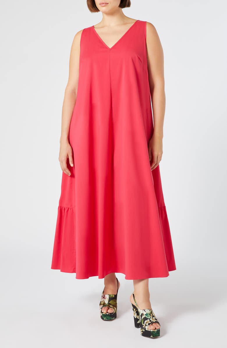 Marina Rinaldi Camera Sleeveless Maxi Dress, Main, color, Pink Red
