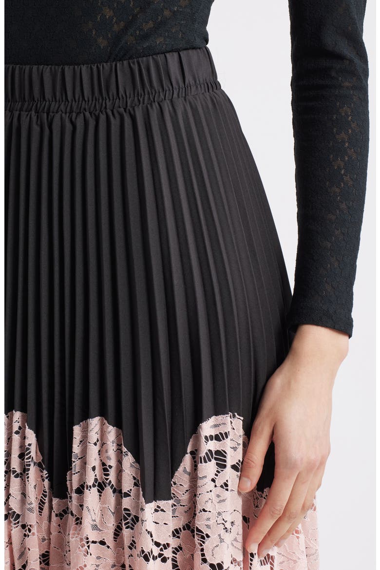 Madaleine Pleated Lace Skirt, Alternate, color, PINK