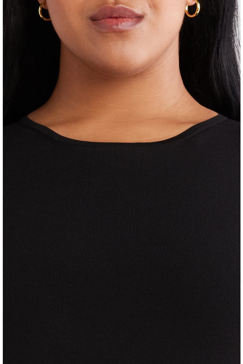 Sleeveless Pleated Sweater Dress, Alternate, color, BLACK