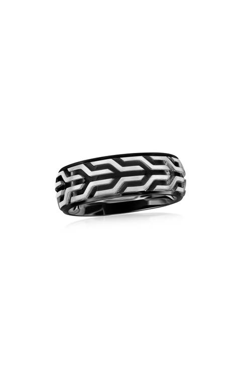 Men's Textured Two-Tone Ring