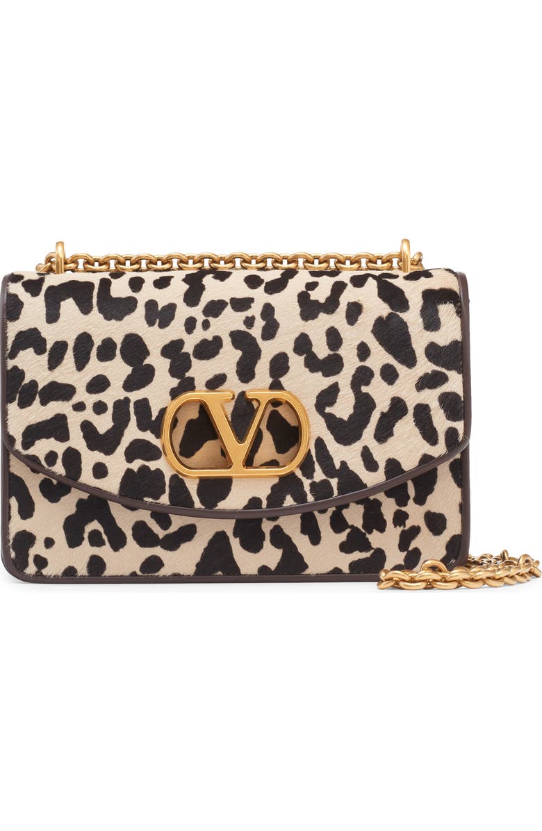 Valentino Garavani Vain VLOGO Genuine Calf Hair Shoulder Bag, Main, color, Naturale Testa Di Moro