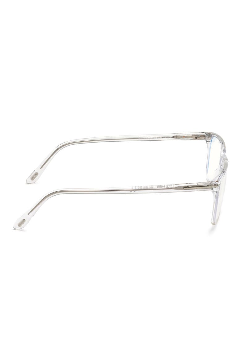 56mm Rectangular Blue Light Blocking Optical Glasses, Alternate, color, CRYSTAL PALLADIUM / T LOGO