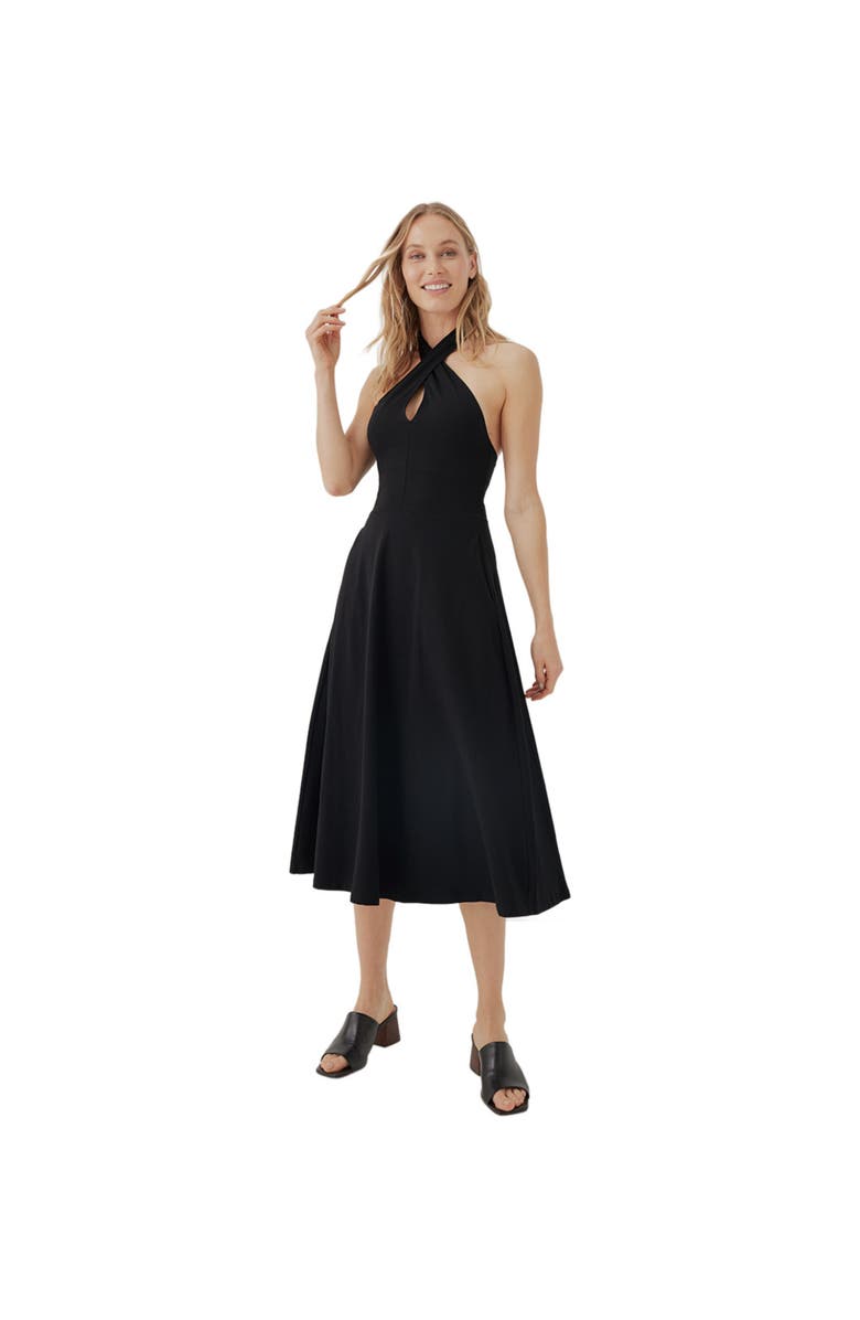 Pact Organic Cotton Fit & Flare Modern Halter Dress, Main, color, 
