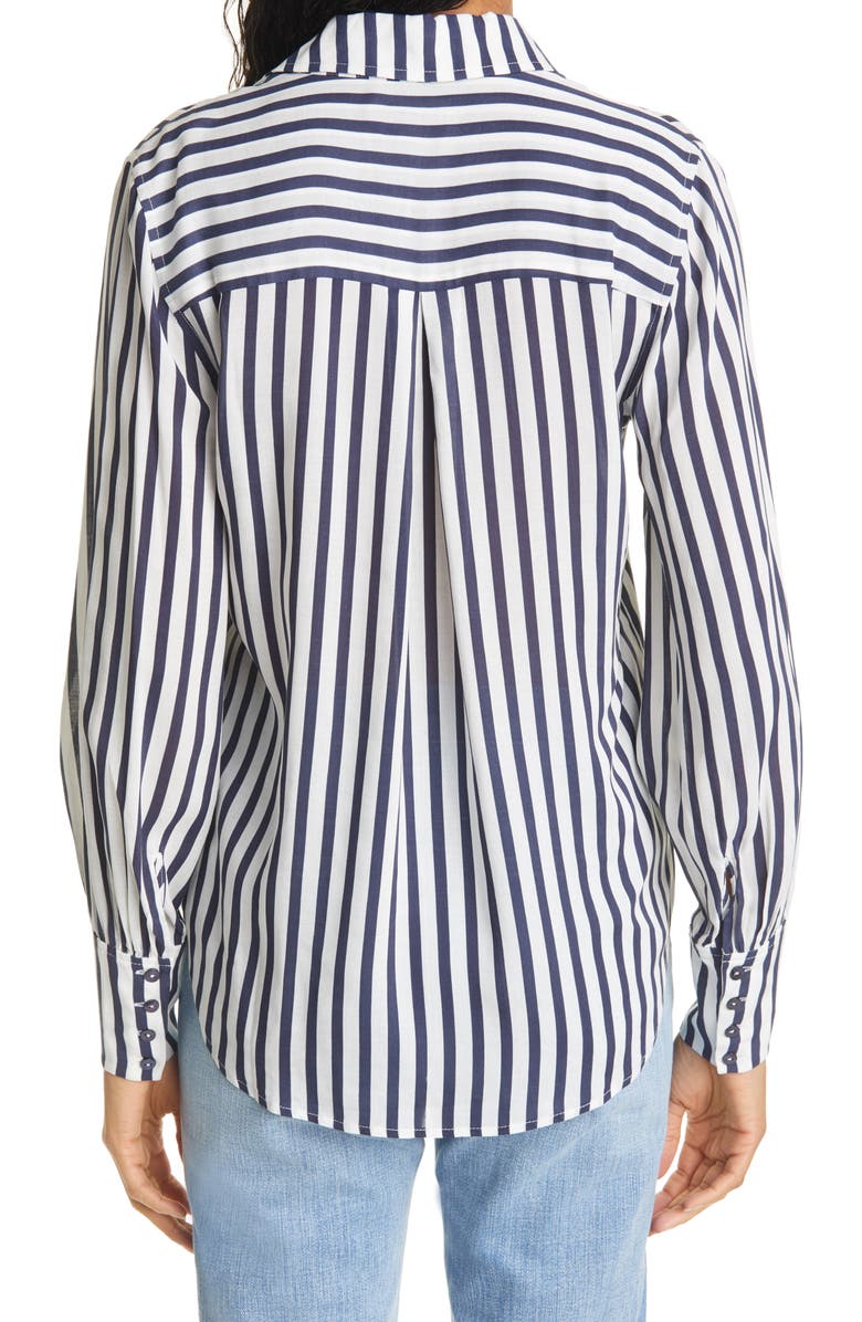 L'AGENCE Jess Stripe Button-Up Blouse, Alternate, color,