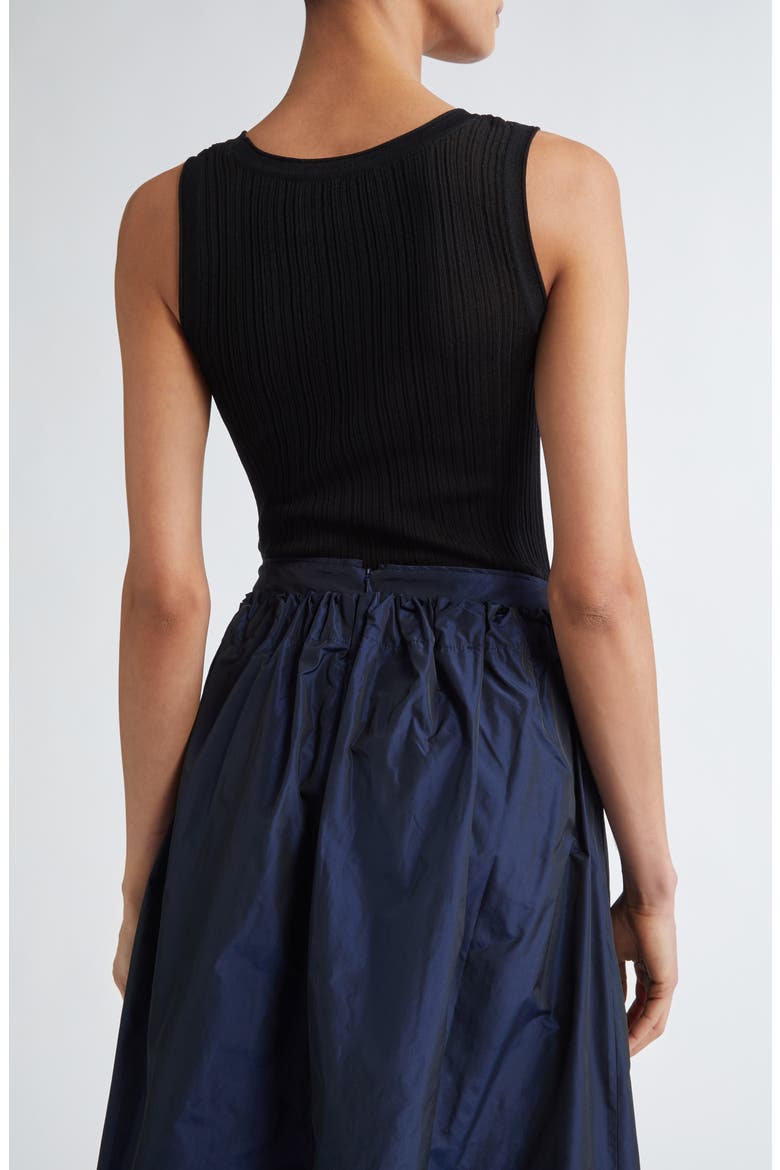 Fine Rib Organic Cotton Sweater Tank, Alternate, color, NOIR
