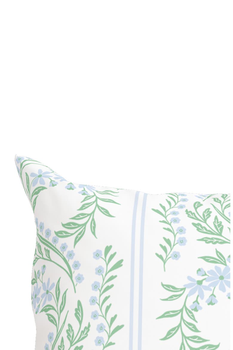 Green Floral Pillow in Bluebonnet, Alternate, color, Green