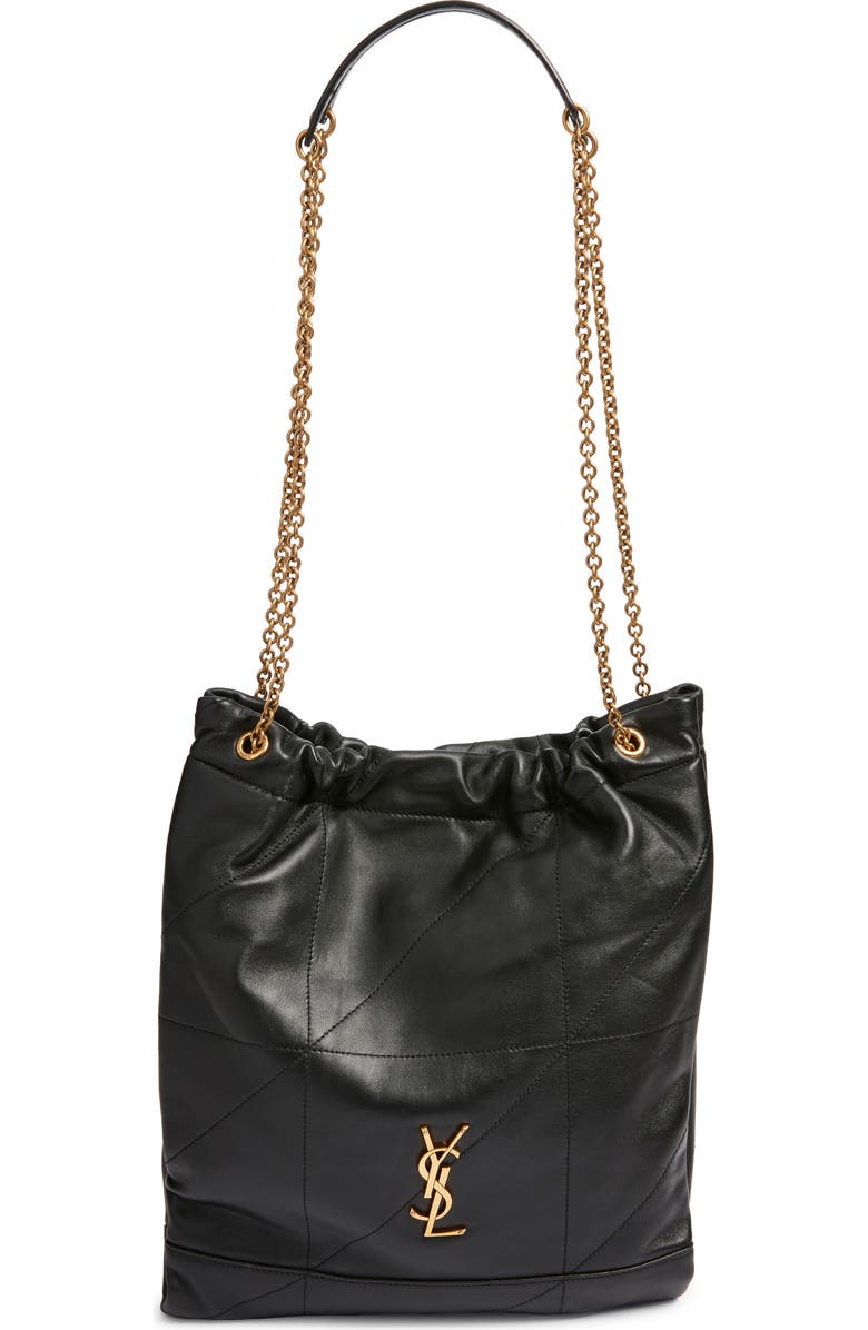 Saint Laurent Jamie 4.3 Patchwork Leather Shoulder Bag, Main, color, Nero