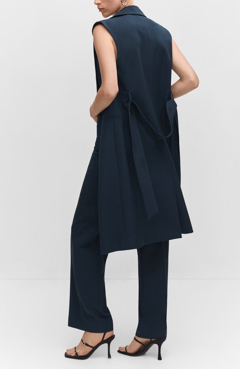 MANGO Tie Waist Long Vest, Alternate, color,