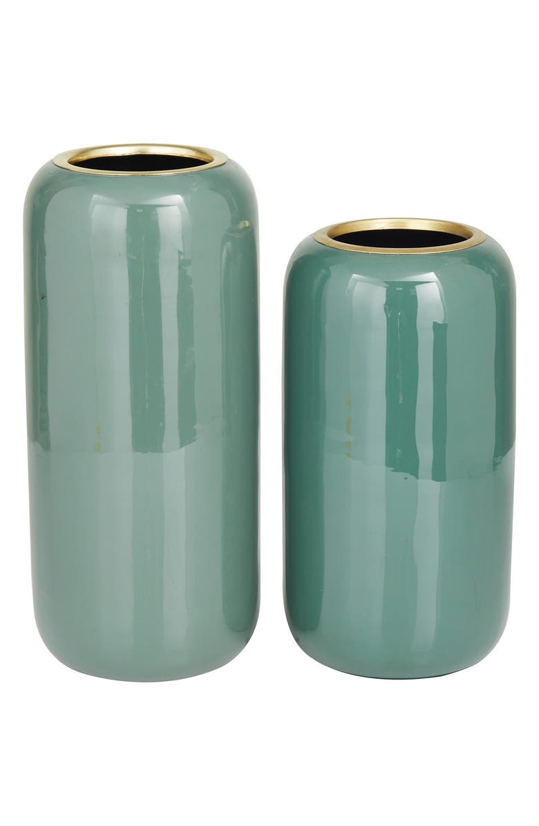 Novogratz Green 2-Piece Metal Vase, Alternate, color, 