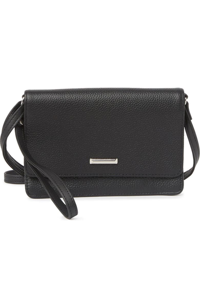 MUNDI SMALL LEATHER GOODS Kimberly Leather Crossbody Wristlet Bag, Main, color,