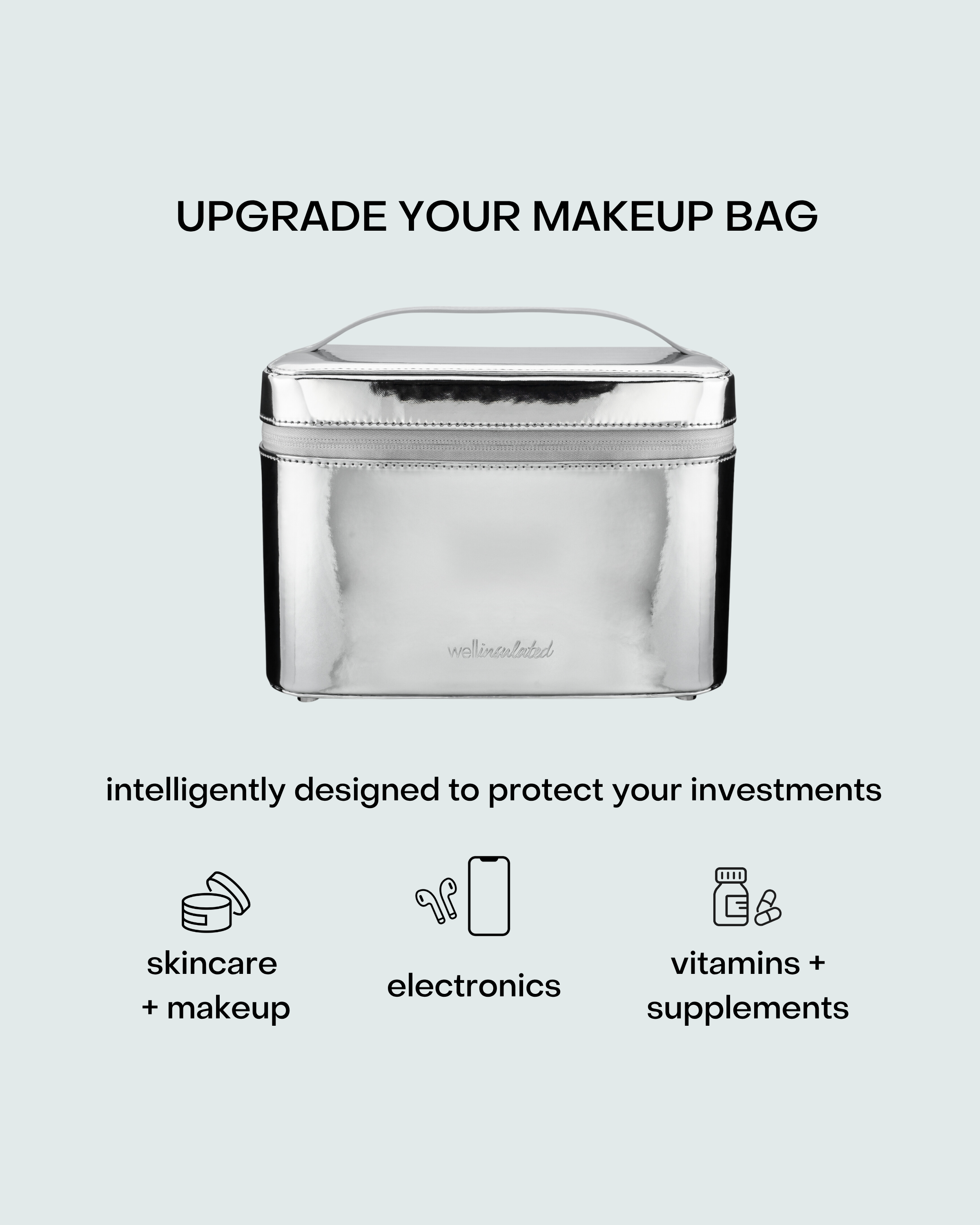 Performance Beauty Case + Strap, Alternate, color, Silver