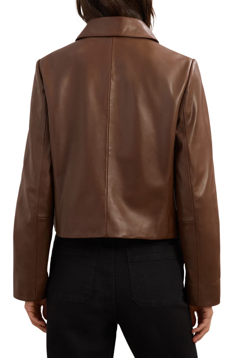 Reiss Drew Leather Jacket, Alternate, color, Mocha Brown