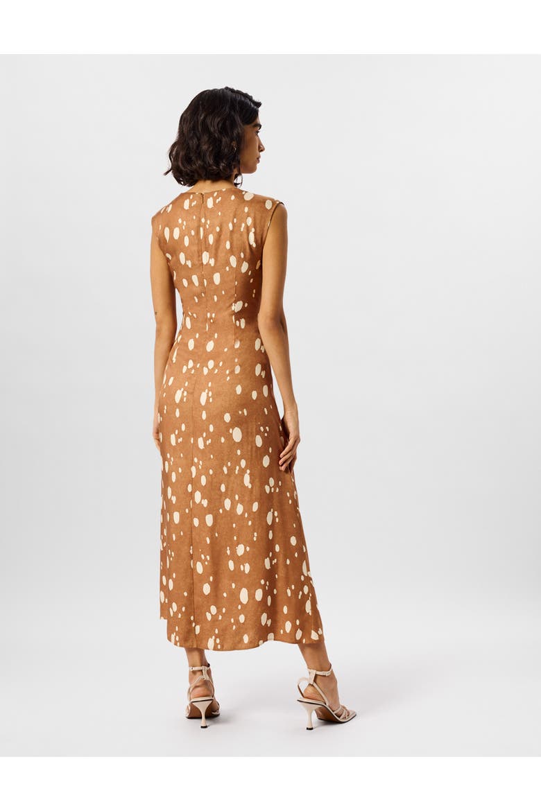 Deer Spot Viscose Midi Dress, Alternate, color, Brown/Multi